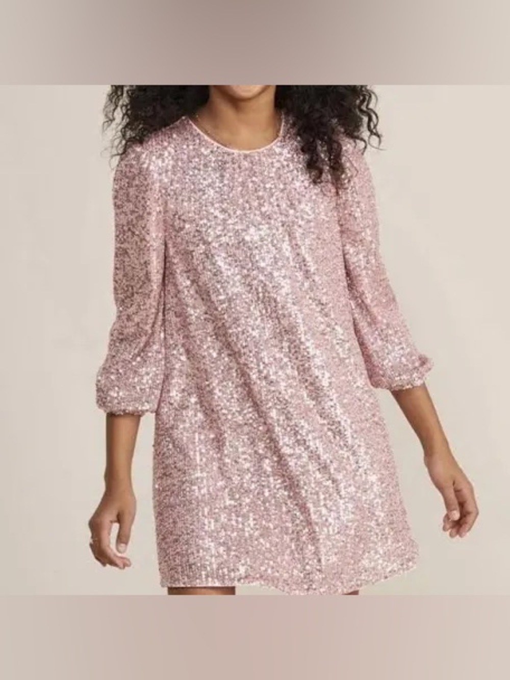 Vineyard Vines Girls pink Sequin Dress Holiday Party dance medium Christmas